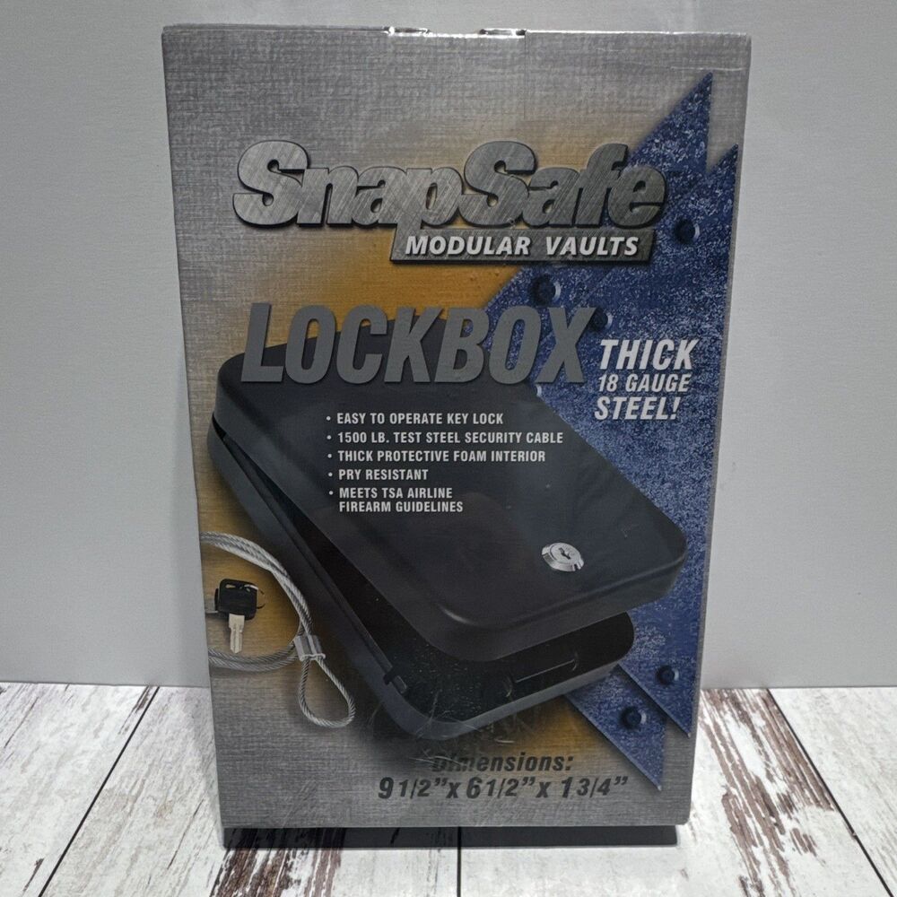 SnapSafe LockBox Key Lock Steel Portable Pry Resistant Black Small Safe